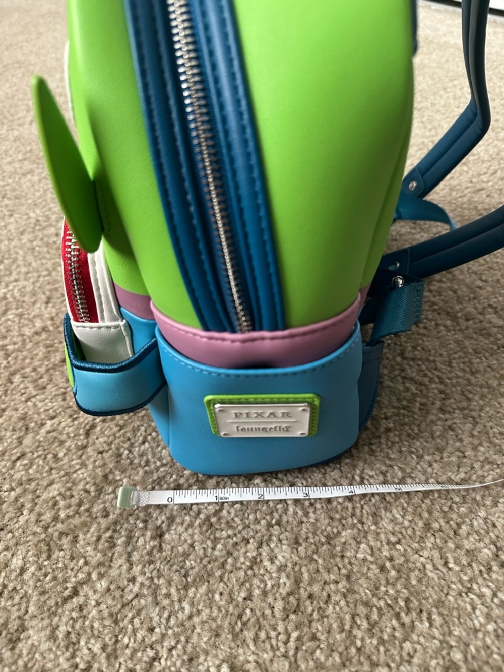 Loungefly Pixar Alien Pizza Planet Mini Backpack - Green/Blue/White/Red - Picture 10 of 10